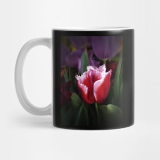 Fringed Pink and White Tulip Mug